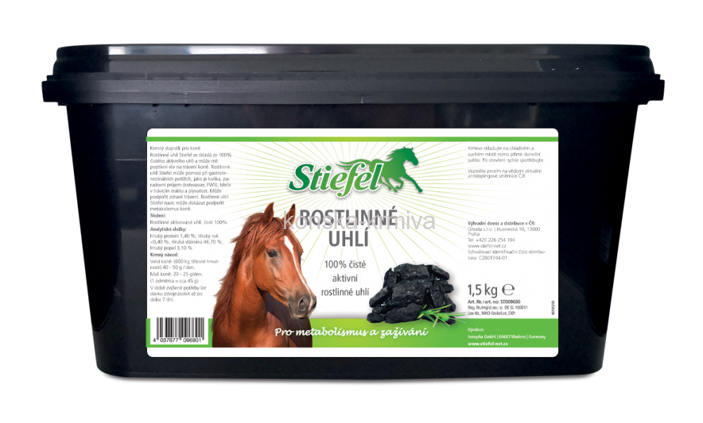 Stiefel rostlinné aktivní uhlí 1,5 kg